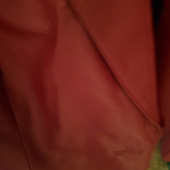 Newport News Red/Wine Leather Jacket S 8 - Picture 9 of 12